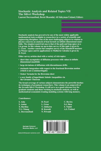 Produktbild: Stochastic Analysis and Related Topics VII