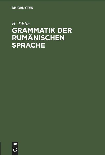 Produktbild: Grammatik der rum&auml;nischen Sprache