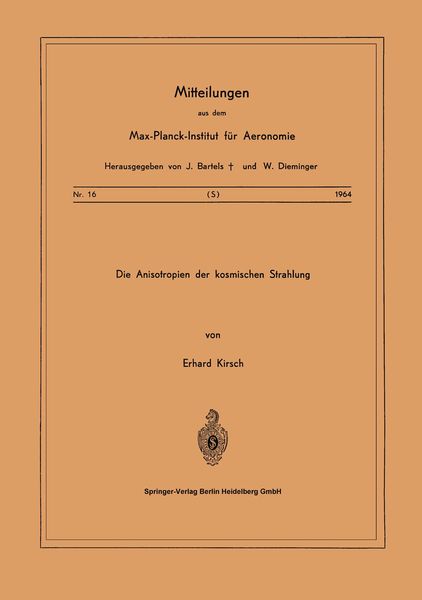 Produktbild: Die Anisotropien der Kosmischen Strahlung