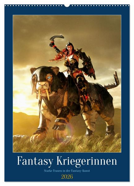 Fantasy Kriegerinnen (Wandkalender 2026 DIN A2 hoch), CALVENDO Monatskalender