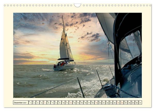 Produktbild: Segeln im Sonnenuntergang (Wandkalender 2027 DIN A3 quer), CALVENDO Monatskalender