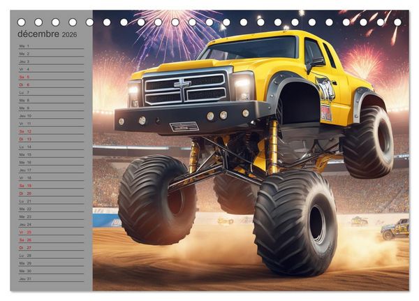 Produktbild: Monster trucks La confrontation ultime (Calendrier de bureau 2026 DIN A5 vertical), CALVENDO calendrier mensuel