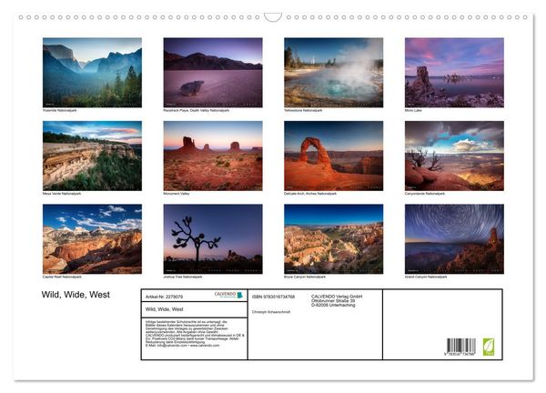 Produktbild: Wild, Wide, West (Wandkalender 2026 DIN A2 quer), CALVENDO Monatskalender
