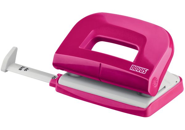 Produktbild: Locher E 210 fresh, bis 10 Blatt fresh pink/grau, Anschlagschiene