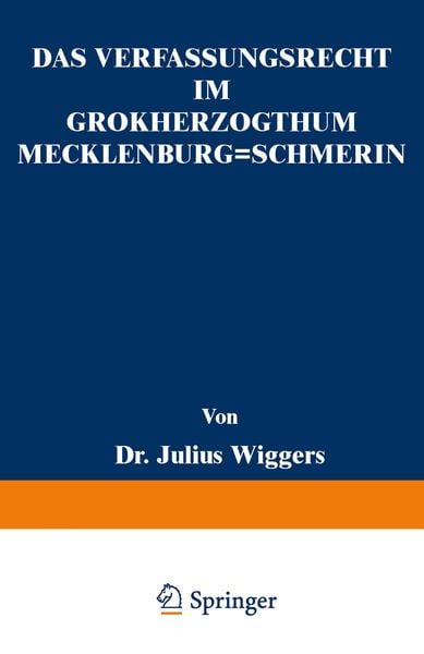 Produktbild: Das Verfassungsrecht im Gro&szlig;herzogthum Mecklenburg-Schwerin