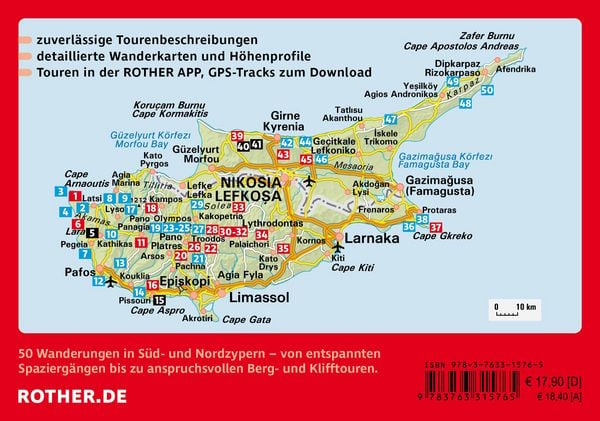 Produktbild: ROTHER Wanderf&uuml;hrer Zypern. 50 Touren an den K&uuml;sten und in den Bergen S&uuml;d- und Nordzyperns