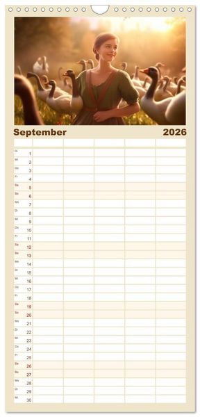 Produktbild: Familienplaner 2026 - Gl&uuml;cklich wie im M&auml;rchen mit 5 Spalten (Wandkalender, 21 x 45 cm) CALVENDO