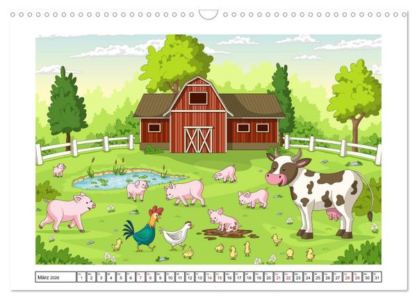 Produktbild: Der bunte Kinderkalender (Wandkalender 2026 DIN A3 quer), CALVENDO Monatskalender
