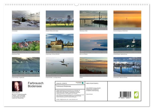 Produktbild: Farbrausch Bodensee (hochwertiger Premium Wandkalender 2026 DIN A2 quer), Kunstdruck in Hochglanz