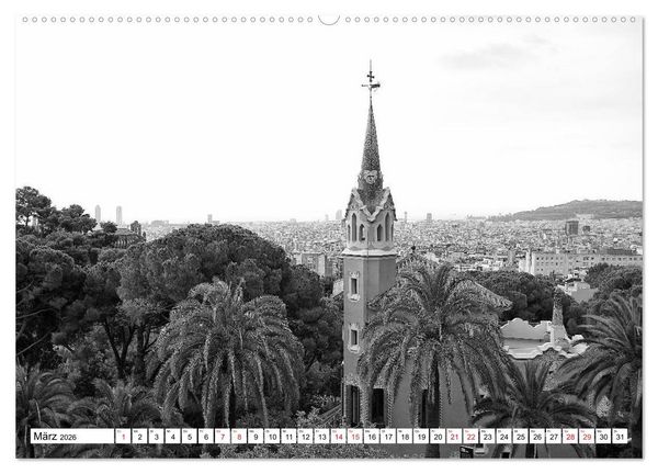 Produktbild: Barcelona Schwarz / Wei&szlig; Impressionen (hochwertiger Premium Wandkalender 2026 DIN A2 quer), Kunstdruck in Hochglanz