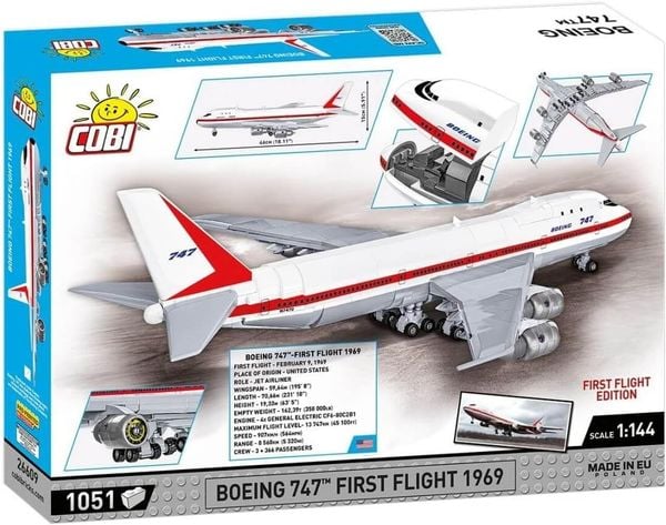 Produktbild: COBI 26609 - Boeing 747 First Flight 1969, Bausatz, 1051 Klemmbausteine