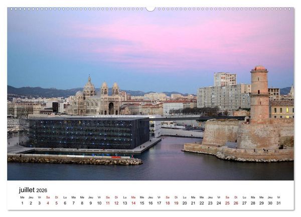 Produktbild: Marseille C&ocirc;te et Corniche (Calendrier mural 2026 DIN A2 vertical) calendrier de bureau
