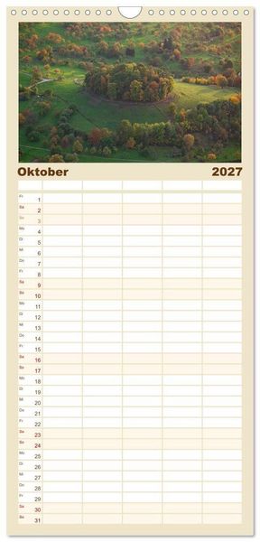 Produktbild: Familienplaner 2027 - Faszination Schw&auml;bische Alb mit 5 Spalten (Wandkalender, 21 x 45 cm) CALVENDO