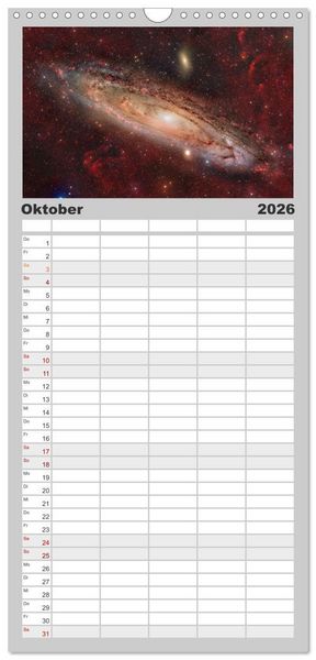 Produktbild: Familienplaner 2026 - Deepsky XVIII mit 5 Spalten (Wandkalender, 21 x 45 cm) CALVENDO