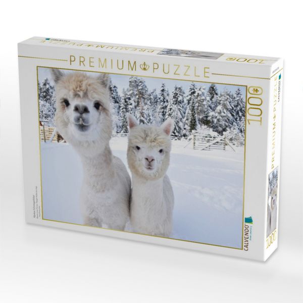 Produktbild: CALVENDO Puzzle Alpakas Schneegest&ouml;ber | 1000 Teile Lege-Gr&ouml;&szlig;e 64x48cm Foto-Puzzle f&uuml;r gl&uuml;ckliche Stunden