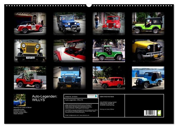 Produktbild: Auto-Legenden: WILLYS (Wandkalender 2026 DIN A2 quer), CALVENDO Monatskalender
