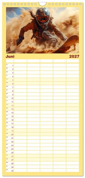 Produktbild: Familienplaner 2027 - Action pur - atemberaubende Hobbys mit 5 Spalten (Wandkalender, 21 x 45 cm) CALVENDO