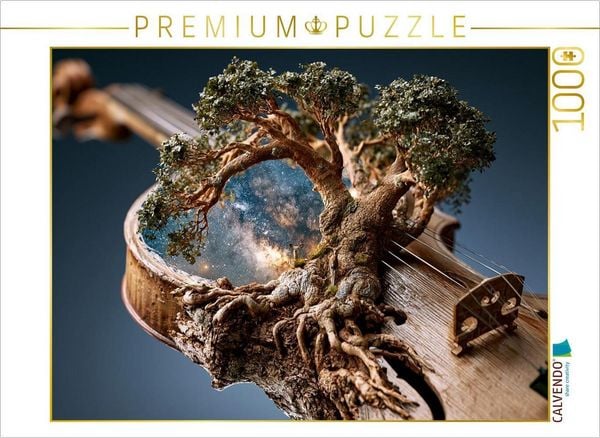 CALVENDO Puzzle Der Violinenbaum mit Galaxienwirbel | 1000 Teile Lege-Größe 64x48cm Foto-Puzzle für glückliche Stunden