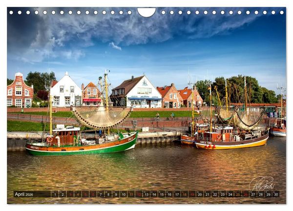 Produktbild: Ostfriesland, die alten H&auml;fen - Greetsiel, Neuharlingersiel, Carolinensiel (Wandkalender 2026 DIN A4 quer), CALVENDO Monatskalender