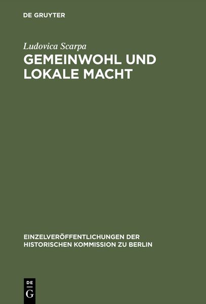 Produktbild: Gemeinwohl und lokale Macht