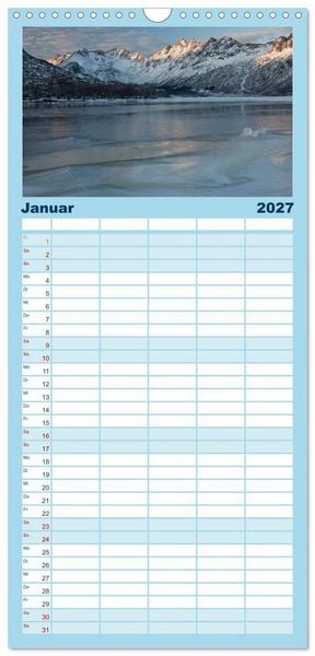 Produktbild: Familienplaner 2027 - Norwegen - Land im Norden mit 5 Spalten (Wandkalender, 21 x 45 cm) CALVENDO