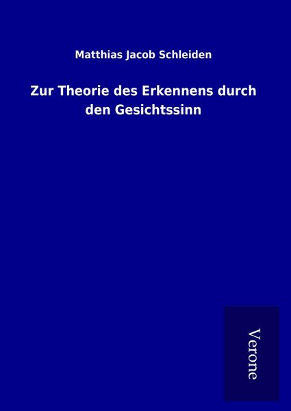 Produktbild: Zur Theorie des Erkennens durch den Gesichtssinn
