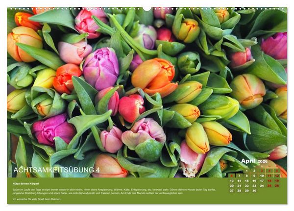 Produktbild: Achtsamkeit, 12 &Uuml;bungen zu mehr Achtsamkeit. (Wandkalender 2026 DIN A2 quer), CALVENDO Monatskalender