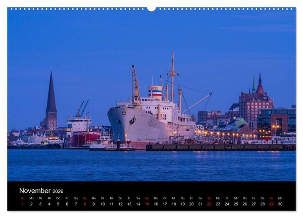 Produktbild: Unterwegs in der Hansestadt Rostock (hochwertiger Premium Wandkalender 2026 DIN A2 quer), Kunstdruck in Hochglanz