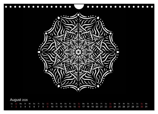 Produktbild: Entspannung und Ruhe durch Mandalas (Wandkalender 2026 DIN A4 quer), CALVENDO Monatskalender