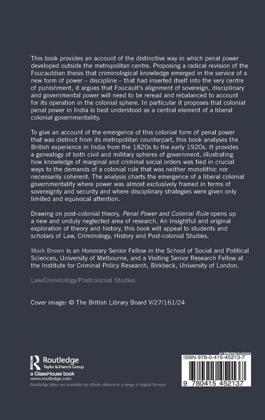 Produktbild: Penal Power and Colonial Rule