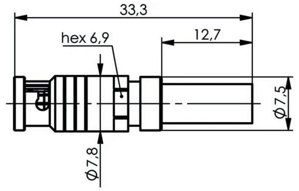Produktbild: Teleg&auml;rtner 100025049 100025049 BNC-Kabelstecker Stecker 75Ω 1St.
