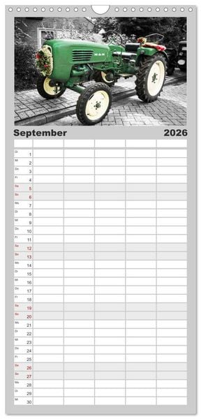 Produktbild: Familienplaner 2026 - Trecker-Liebhaber mit 5 Spalten (Wandkalender, 21 x 45 cm) CALVENDO