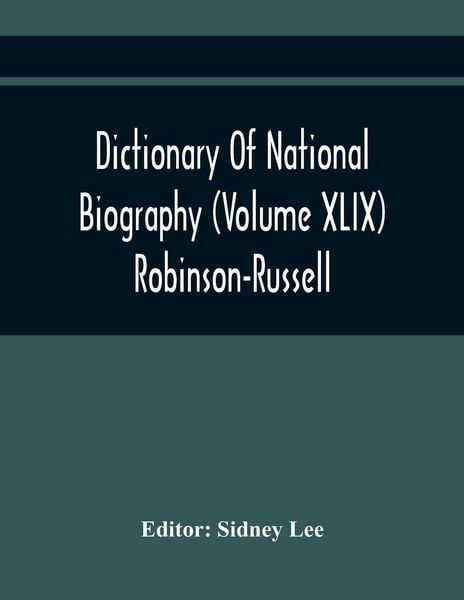Produktbild: Dictionary Of National Biography (Volume Xlix) Robinson-Russell