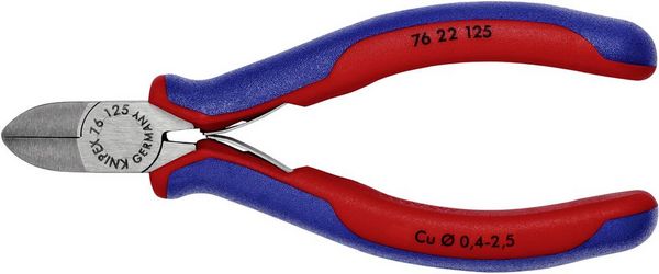 Produktbild: Knipex 76 22 125 Elektronik- u. Feinmechanik Seitenschneider ohne Facette 125mm
