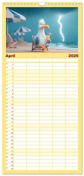 Produktbild: Familienplaner 2026 - M&ouml;wen on Tour mit 5 Spalten (Wandkalender, 21 x 45 cm) CALVENDO