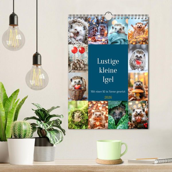 Produktbild: Lustige kleine Igel (Wandkalender 2026 DIN A4 hoch), CALVENDO Monatskalender