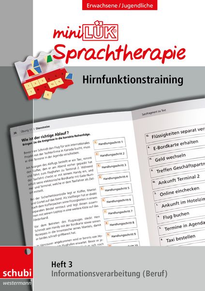 MiniLÜK-Sprachtherapie - Hirnfunktionstraining, Geheftet von , SCHUBI Lernmedien, 978-3-03976-372-6