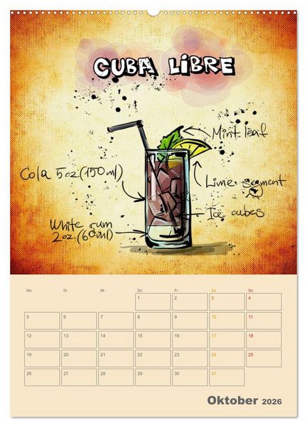Produktbild: Coole Cocktails (hochwertiger Premium Wandkalender 2026 DIN A2 hoch), Kunstdruck in Hochglanz