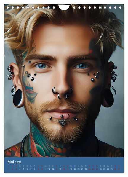 Produktbild: Tattoo und Piercing Men (Wandkalender 2026 DIN A4 hoch), CALVENDO Monatskalender