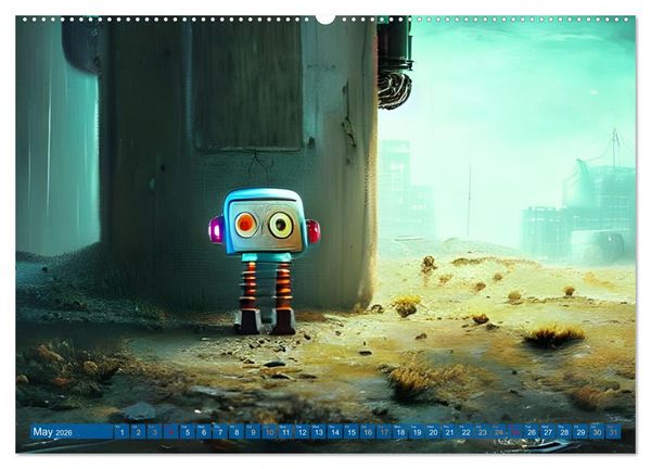 Produktbild: Robots (High Quality Premium Wall Calendar 2026 DIN A2 landscape),CALVENDO 12 Month Wall Calendar