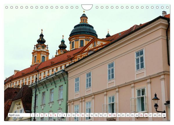 Produktbild: Melk und D&uuml;rnstein, zwei malerische St&auml;dtchen in der Wachau (Wandkalender 2026 DIN A4 quer), CALVENDO Monatskalender