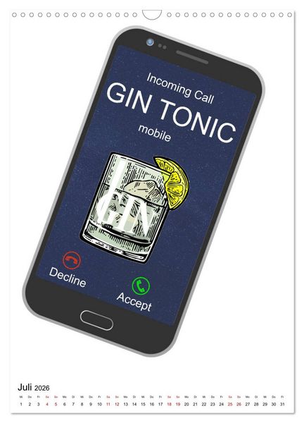 Produktbild: Gin & Tonic - Fun Stuff (Wandkalender 2026 DIN A3 hoch), CALVENDO Monatskalender