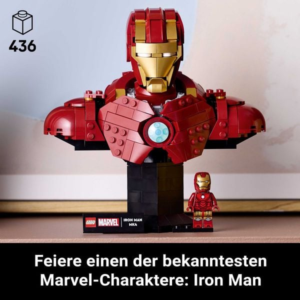 Produktbild: LEGO ǀ Marvel 76327 Iron Man MK4 B&uuml;ste, Modellbau f&uuml;r Erwachsene