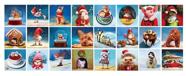 Produktbild: Puzzle Adventkalender/Weihnachtstiere/1200 Tl.