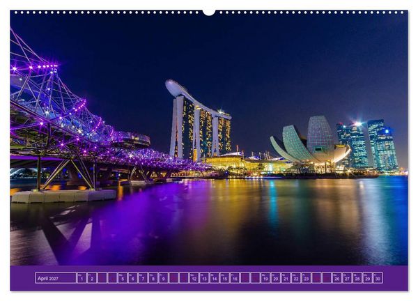 Produktbild: Metropolen - Asiens sch&ouml;nste St&auml;dte bei Nacht (hochwertiger Premium Wandkalender 2027 DIN A2 quer), Kunstdruck in Hochglanz