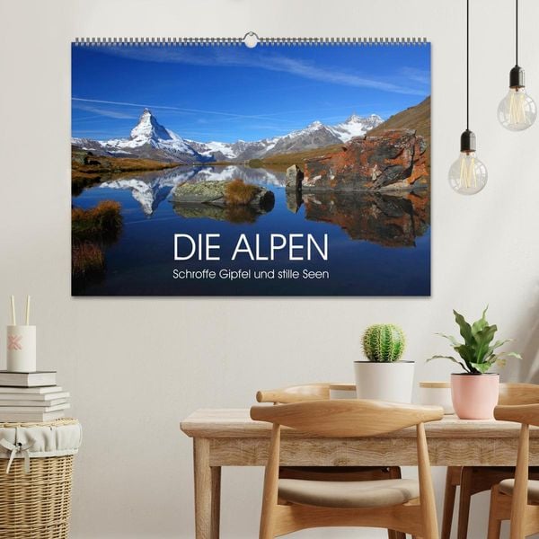 Produktbild: DIE ALPEN - Schroffe Gipfel und stille Seen (Wandkalender 2026 DIN A2 quer), CALVENDO Monatskalender