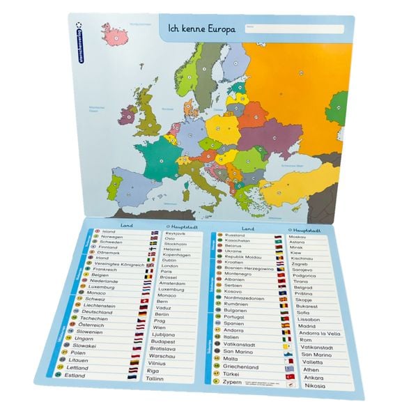 Produktbild: Ich kenne Europa - Länder und Hauptstädte - Lerntafel mit Stift