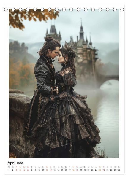 Produktbild: Gothic coole Momente (Tischkalender 2026 DIN A5 hoch), CALVENDO Monatskalender