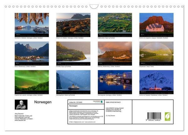 Produktbild: Norwegen (Wandkalender 2026 DIN A3 quer), CALVENDO Monatskalender