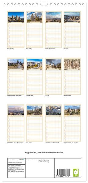 Produktbild: Familienplaner 2027 - Kappadokien, Feent&uuml;rme und Ballontr&auml;ume mit 5 Spalten (Wandkalender, 21 x 45 cm) CALVENDO